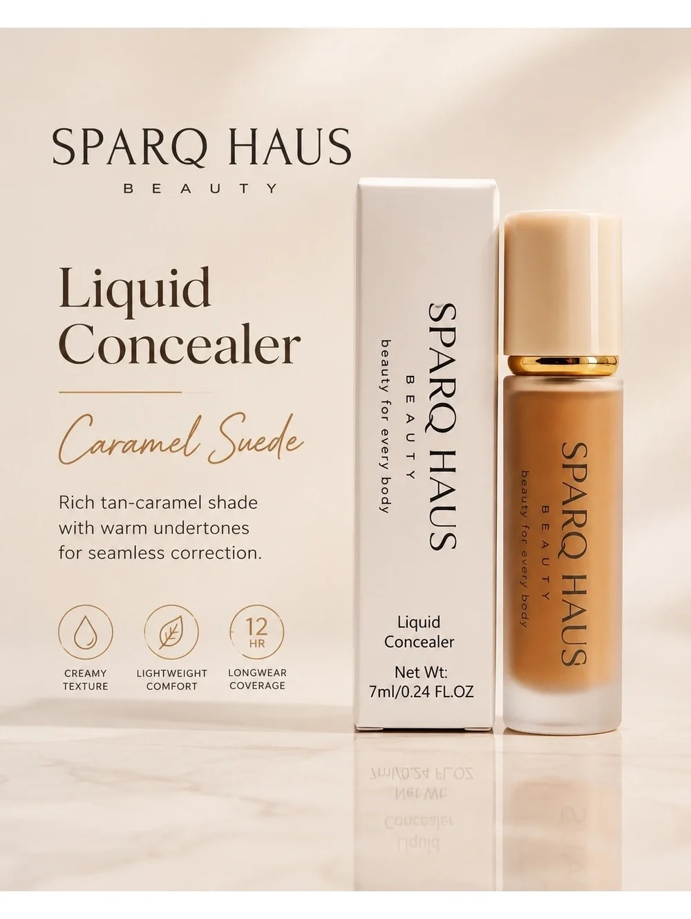 Sparq Haus Beauty Liquid Concealer in Caramel Suede